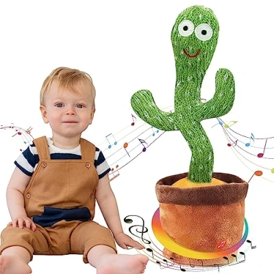 Image de Ava&#039;s Toys Cactus Qui Danse et Répète Parlant Peluche Jouet Interactif pour Enfants Chantant 100% Sûr, Fonctionne à Piles, Divertissement Infini en Famille