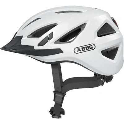 Image de ABUS casque de ville Urban I 3.0 vélo avec feu arrière, visière et fermeture magnétique pour hommes femmes