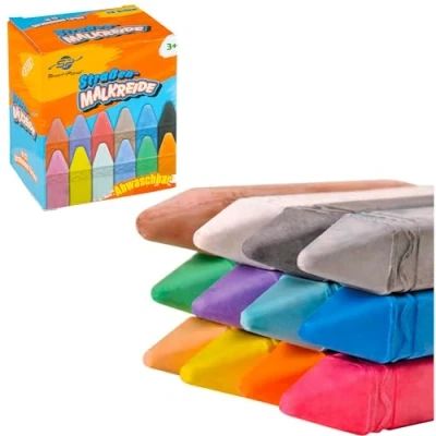 Image de Smart Planet Craies de rue en 12 couleurs différentes env. 10 x 2 cm pour enfants dessin