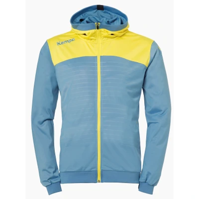 Image de Kempa Emotion 2.0 Hood Jacket Homme, Bleu Jaune (Dove Blue/Lime Yellow), 152