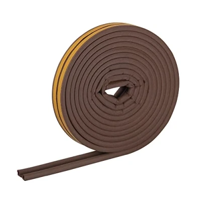 Image de HELPMATE Bande d&#039;étanchéité autocollante pour fenêtres et portes Joint fenêtres/portes isoler les fentes de 2,5 à 5mm large étanche 9x5,5mm (Profilé P12mBrun)
