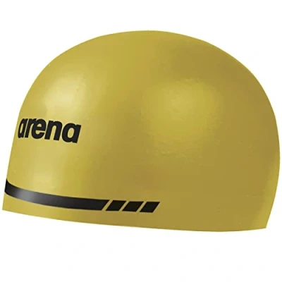 Image de Arena 3D Soft USA Bonnet de Bain Unisexe pour Homme et Femme, 100% Silicone, Jaune, Taille XL