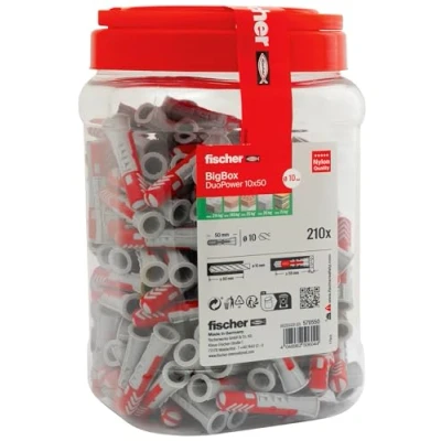 Image de fischer BigBox de 210 Chevilles universelles DuoPower 10x50 Tous matériaux