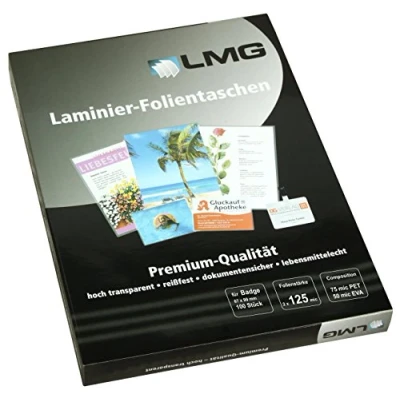 Image de LMG lmgba de 125 plastification Badge, 67 x 99 mm, 2 microns, lot 100