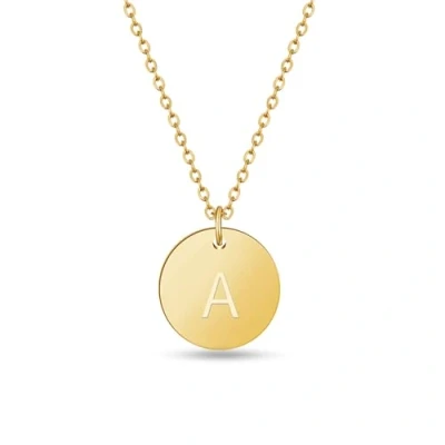 Image de Good.Designs ® Collier de Dames en oro avec Medaillon personnalisé (Initiale Gravée) Bijoux initiaux pour Femmes