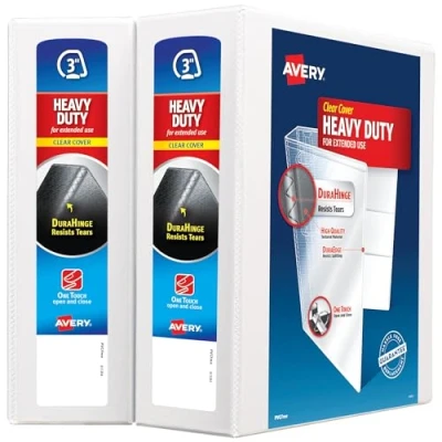 Image de Avery anti adhésif robuste Ezd Référence View blanc à anneaux 7,62 cm / 3&quot; 2 Pack