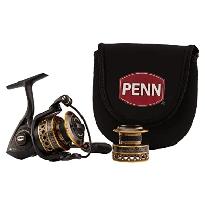 Image de PENN Kit de moulinet combat, taille 2500, comprend un couvercle et une bobine rechange en aluminium anodisé, position la poignée droite/gauche, système frein avant HT 100, noir