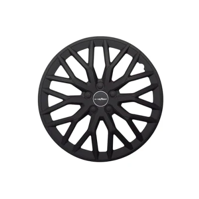 Image de Goodyear Jeu de 4 enjoliveurs Roues 15 Pouces Silverstone Noir. Design Sportif Qui s&#039;harmonise avec l&#039;extérieur du véhicule. Construction Robuste et Durable.