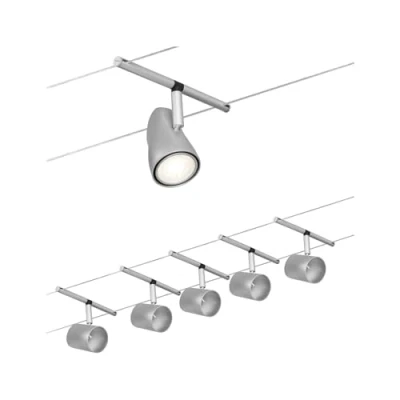 Image de Paulmann 94465 CorDuo Set de base Système Câbles Cup DC 5 x 10 watt max, Éclairage Extensible Chrome Mat Matière Plastique, Métal GU5,3 sans Ampoules