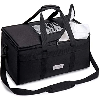 Image de CarreGas Grand Sac de livraison nourriture chaude isotherme qualité supérieure 53 x 30 28 cm Convient pour les aliments froids et chauds, pizzas, restaurants, Uber Eats