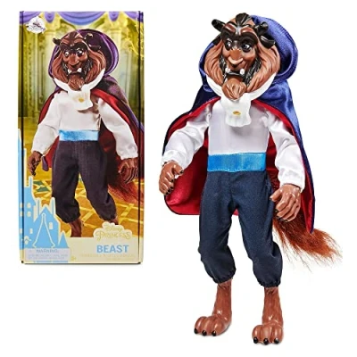 Image de Disney Store Poupée pour Enfants la Bête, Belle et 32 cm, Jouet entièrement articulé avec Queue Duveteuse, tête sculptée crinière Convient aux 3 Ans Plus