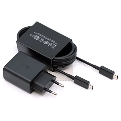 Image de Chargeur pour Samsung EP TA845 45W Note 10 Plus Tab S7 Galaxy S20 Ultra 5G S10 Lite Power Delivery Fast Charge Câble avec chiffon de nettoyage d&#039;écran Mungoo