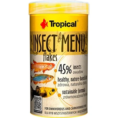 Image de Insect Menu Flakes 250ml / 50g Aliment pour Poisson en Flocons à Base de 3 Insectes