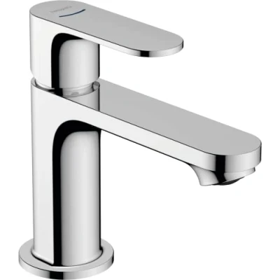 Image de hansgrohe Rebris S Mitigeur de lavabo eau froide sans tirette ni vidage, Robinet salle bain avec hauteur sous bec 84 mm, économie d&#039;eau (EcoSmart), Chromé, 72503000