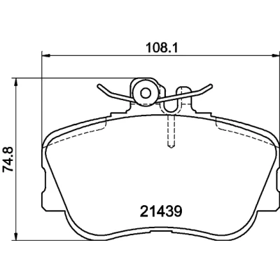 Image de HELLA 8DB 355 018 041 Jeu de plaquettes frein préparé pour indicateur d&#039;usure avec vis d&#039;étrier MERCEDES BENZ: Classe C Berline