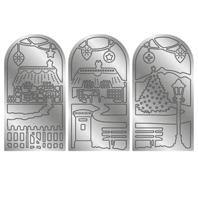 Image de Gemini GEM MD QUAVI Elements Matrice de découpe en métal Motif Village Quaint, Argenté, Taille unique
