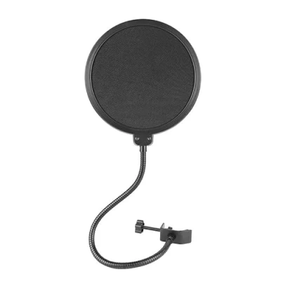 Image de PIQIUQIU Protection Anti Pop, Filtre Pop pour Microphone, avec col de Cygne Flexible à 360 et Bras stabilisateur 6 Pouces