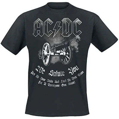 Image de AC/DC We Salute You Homme T Shirt Manches Courtes Noir 4XL 100% Coton Regular/Coupe Standard