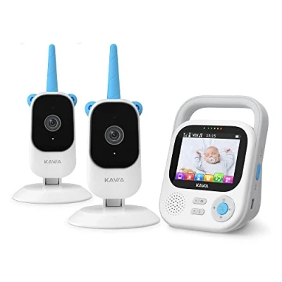 Image de KAWA Baby Monitor with 2 Cameras, 7.11 cm (2.8 inch) 2K HD Camera, No WiFi, Night Vision, Recording &amp; Playback, Way Talk, 4X Zoom, Lullabies, 1000 ft Range Monitor, S5