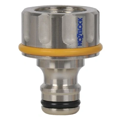Image de HOZELOCK Connecteur de robinet extérieur Pro Metal ø 21 mm (pour robinets avec filetage BSP 1/2 pouce) pour d&#039;extérieur filetés, raccorder un tuyau d&#039;arrosage au [2046P0000]