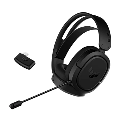 Image de ASUS TUF Gaming H1 Wireless Headset (Discord Certified Mic, 7.1 Surround Sound, 40mm Drivers, 2.4GHz, USB C, Lightweight, 15 Hour Battery Life, for PC, Mac, Switch, Mobile Devices, PS4, PS5) Black