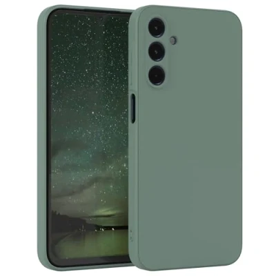 Image de EAZY CASE Coque de Protection en silicone pour Samsung Galaxy A15 Vert Souple Résistant aux chocs Avec l&#039;appareil photo Fine TPU Bumper foncé
