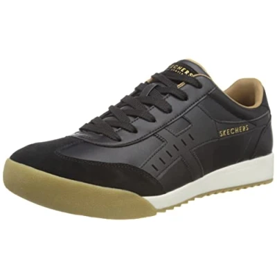 Image de Skechers Homme 237350 Blk Basket, Cuir Noir avec Bordure Noire, 41 EU