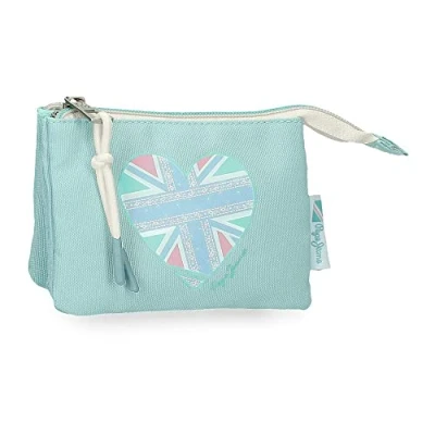 Image de Pepe Jeans Nerea Porte Monnaie Trois Compartiments Bleu 14x10x3.5 cms Polyester