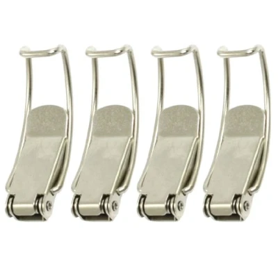Image de sourcing map Fermeture à Levier Fermoir Fort poitrine Ressort ton Sillver Cas Tirer Loquet bascule 4Pcs