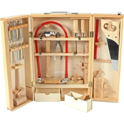 Image de PLANETE Bois Armoire à Outils en avec de Vrais FSC 098927 25 Pièces Beige Jeu pour Enfant Montessori Motricité Bricolage 26 cm x 40 À Partir 8 Ans