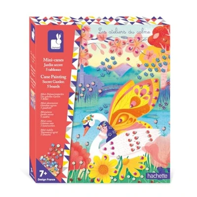 Image de Janod Coffret Mini Canes à Coller Jardin Secret Les Ateliers du Calme 5 Tableaux Kit Loisir Créatif Enfant Apprentissage Motricité Fine et Concentration Dès 7 Ans J09106