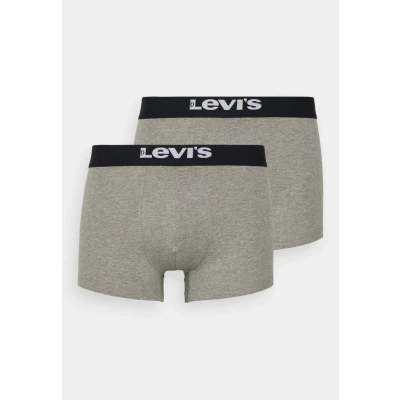 Image de Levi&#039;s MEN Solid Basic Trunk 2 PACK Shorty, Homme, Taille: XL, Middle grey melange