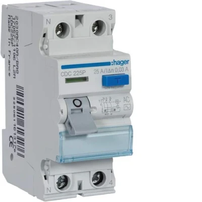 Image de CDC225P Inter. Code produit : 2P 25 A 30 mA type AC 2M HAGER