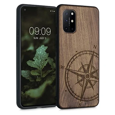 Image de kwmobile Housse Compatible avec OnePlus 8T Coque Étui de Protection Rigide Antichoc Cadre en TPU Brun foncé