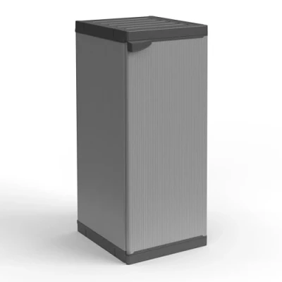 Image de Adventa Armoire en résine de PVC et PP, 1 Porte, étagère, Facile à Monter, système modulaire, Durable, adaptée l&#039;intérieur l&#039;extérieur, 34 L x 40 85 H cm, Gris Noir, Petit, 4 unités