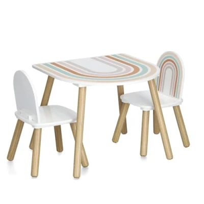 Image de Zeller PRESENT SCHÖNER LEBEN. PRAKTISCH WOHNEN. 13536 Rainbow Ensemble de 3 sièges pour enfant en MDF/pin Table env. 55 x 45 cm Chaise 28 49