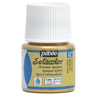 Image de Pébéo 295062 Setacolor Opaque 1 Flacon Or Riche Moiré 45 ml