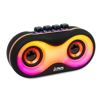 Image de PARTY Light &amp; Sound OWL Enceinte portable lumineuse en forme de hibou sur batterie Bluetooth, USB, MicroSD et AUX Noir mat