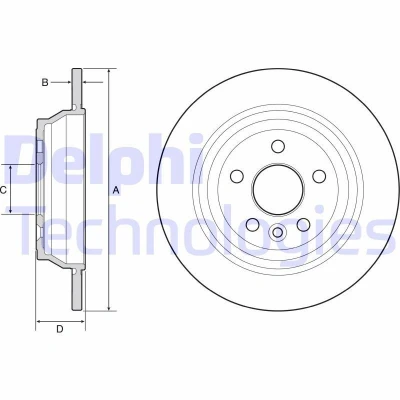 Image de DELPHI BG4656C Disque de frein 302 11 5 plein revêtu non traité sans roulement roue, bague ABS LAND ROVER: Freelander 2 SUV