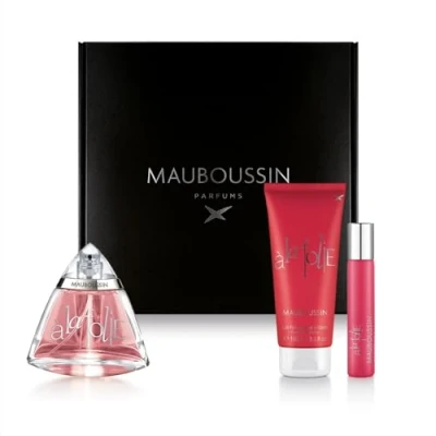 Image de Mauboussin Coffret A La Folie : Eau de Parfum 100ml, Lait Corps 100ml &amp; Travel Spray 20ml