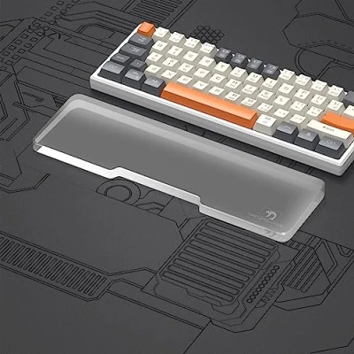 Image de MAMBASNAKE Repose poignet pour Mini 60% Clavier Wrist Rest Premier Acrylique Transparent Pieds en Caoutchouc Antidérapant Ergonomique Keyboard Palm Office/Gaming/Typing/Laptop