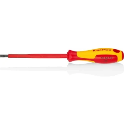 Image de Knipex Tournevis pour vis à fente brunie, poignée isolante bi matière, certifiée VDE 232 mm 98 20 55