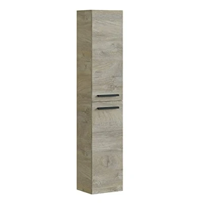 Image de Habitdesign Athena Colonne de Salle Bain Suspendue, 2 Portes, Bois d&#039;ingénierie, Chêne Alaska, Grande