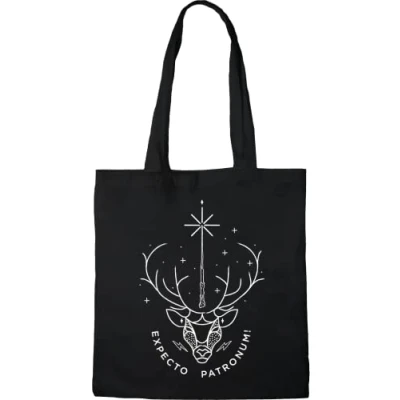 Image de HARRY POTTER TOTE BAG EXPECTO PATRONUM», REFERENCE : BWHAPOMBB004, NOIR, 38 X 40 CM