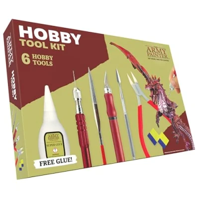 Image de The Army Painter, Hobby Tool Kit incluant Lime de Loisir, Couteau Perceuse, Coupe côté, Outil Sculpture, Green Stuff &amp; Colle Super Gratuite, d&#039;Outils pour Modèles Miniatures