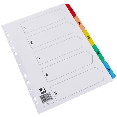 Image de Q Connect 1 5 A4 Reinforced Multi Couleur Index Punched à intercalaires