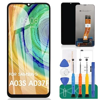 Image de Pour Samsung Galaxy A03s Écran LCD SM A037F Remplacement A037F/DS Tactile Digitizer Assemblée A037M, A037G, A037U Kits de Réparation (Original Noir Sans Cadre)