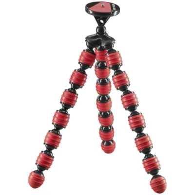 Image de Mini trépied Flexible Mobile Cullmann Alpha 380 avec Support pour Smartphone, Rouge, Charge Max. 1,5 kg, Poids léger 267 g 50035