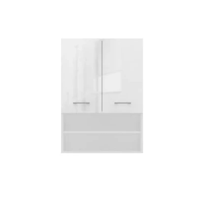 Image de CDF Armoire de machine à laver Pola Mini DK Couleur : blanc brillant moderne au dessus la Étagères spacieuses Montage facile Côtés lisses sans embouts