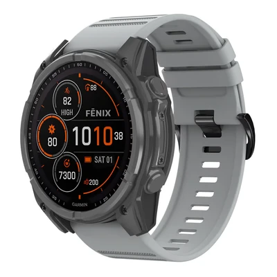 Image de imoshion QuickFit® Bracelet en silicone Stripe pour Garmin Watch Fixation 26 mm Gris Neuf